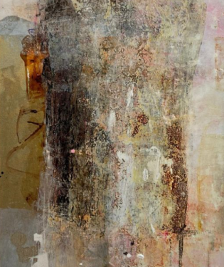 Arte azul com motivos amazônicos